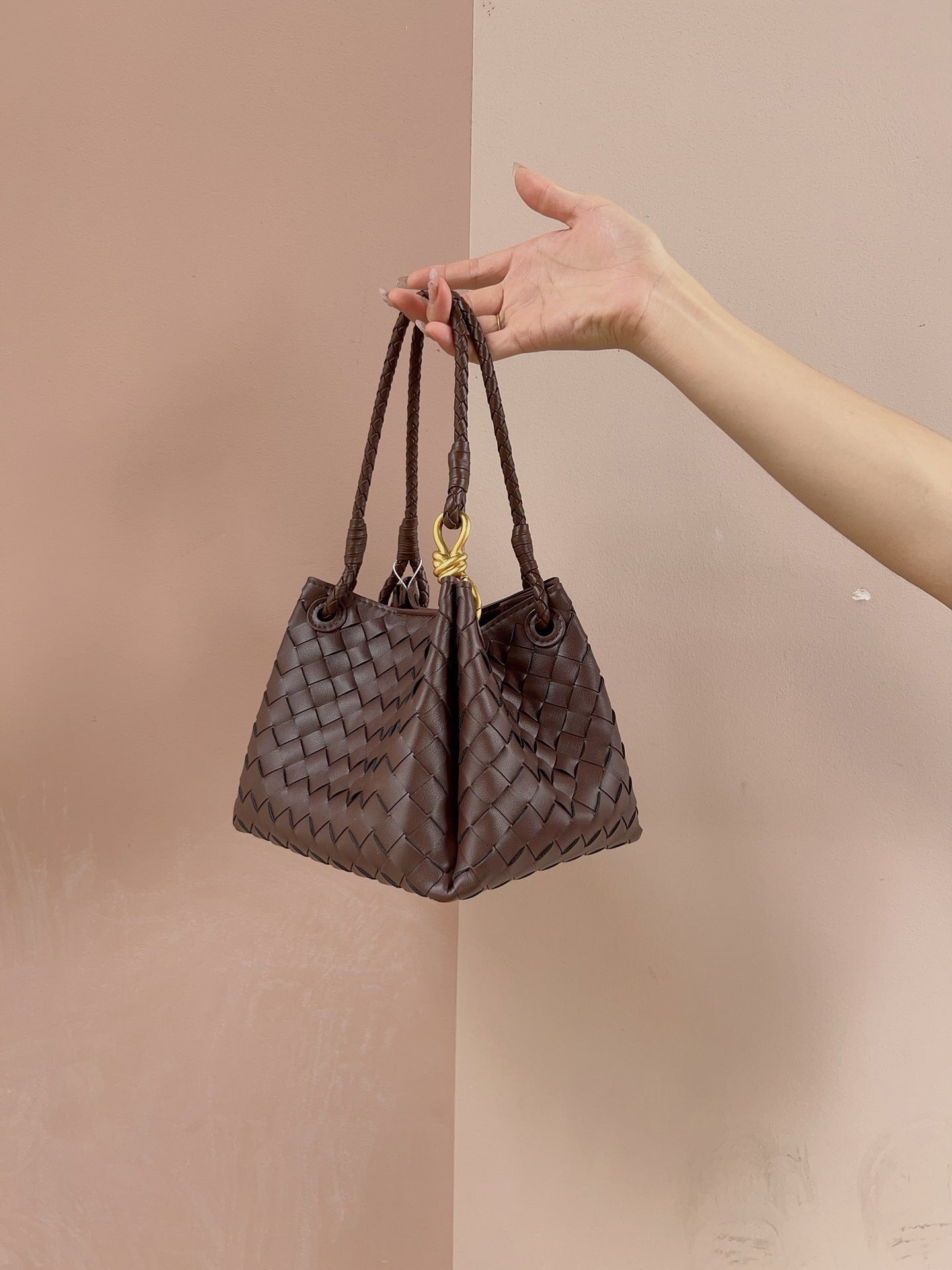 Women's Leather Weave Parachute High-grade Commuter Bags