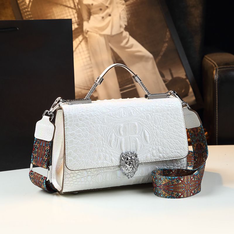 Women's Crocodile Leather Genuine Large Capacity High Shoulder Bags