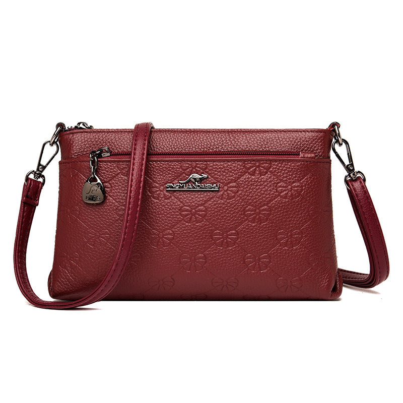 Layer Cowhide Fashionable Soft Leather Mom Crossbody Bags