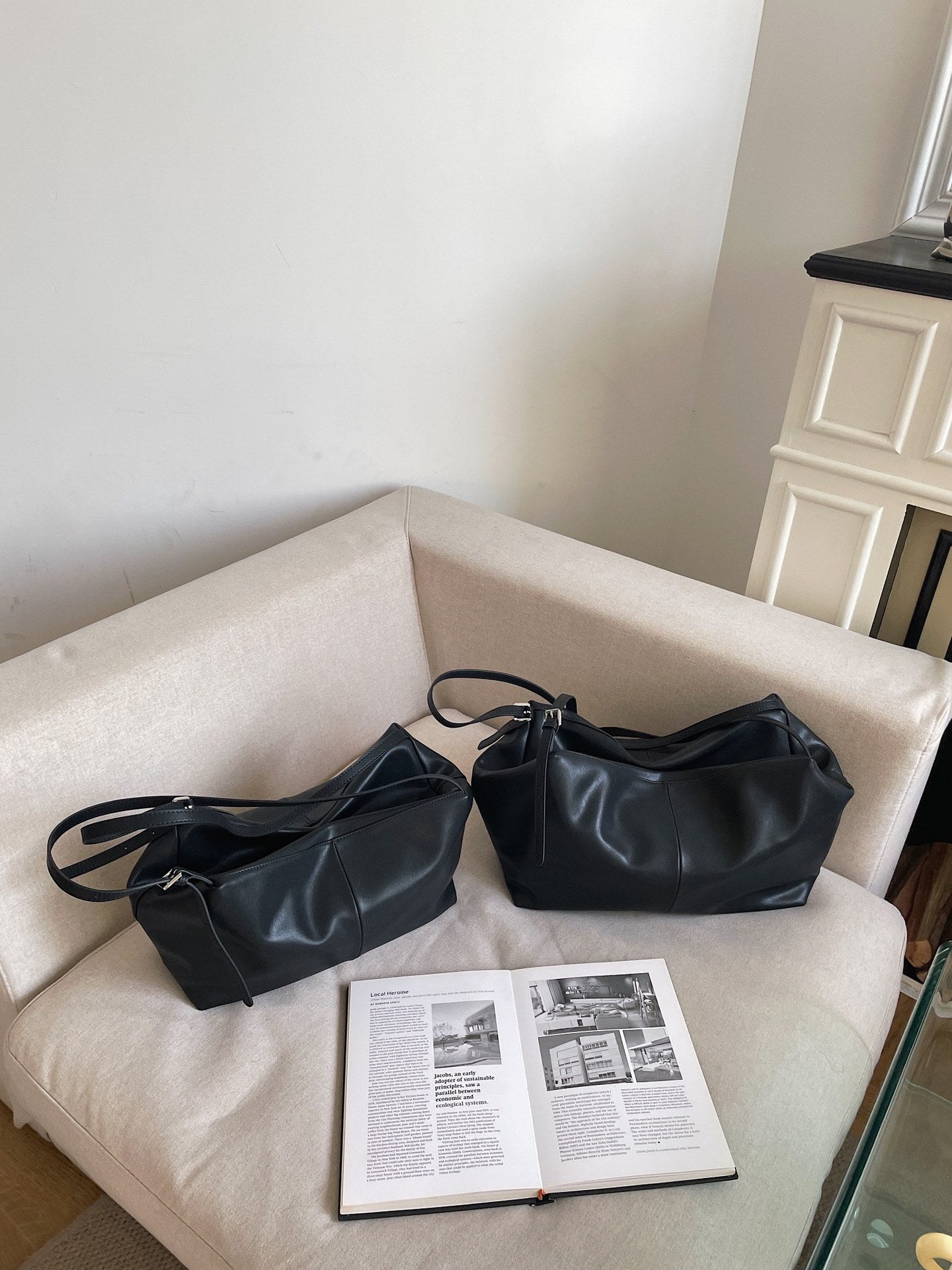 Cowhide Retro Lazy Style Soft Large Shoulder Bags