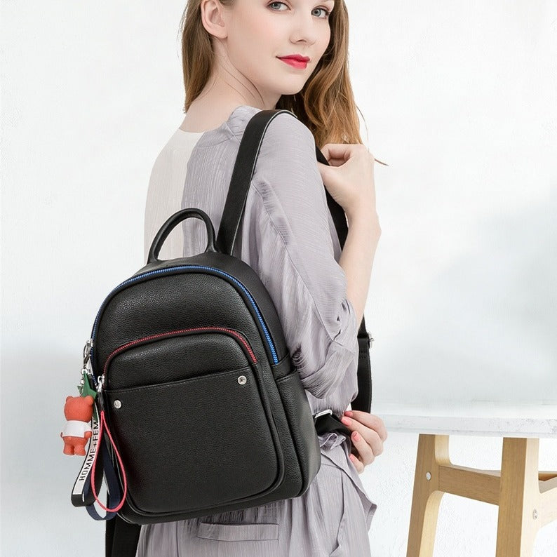 Women's Fashion Soft Leather Large Capacity Backpacks