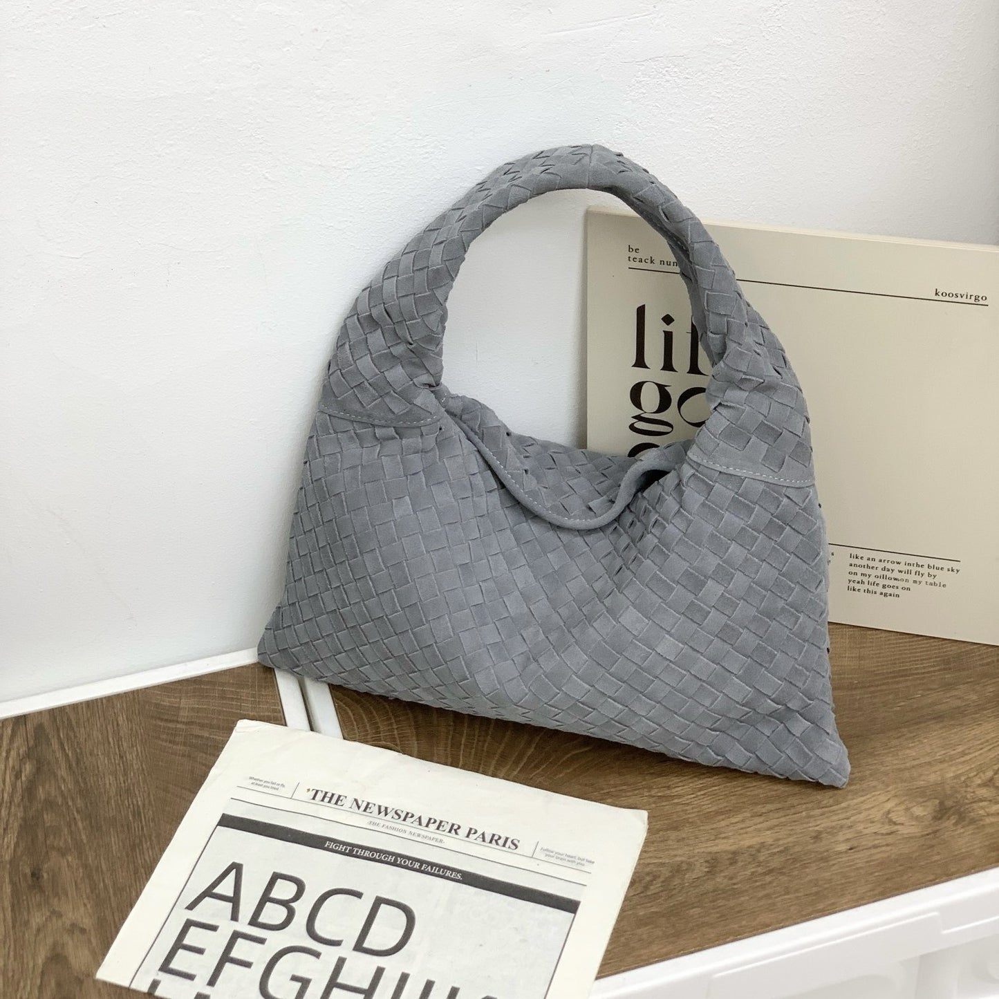 Women's Frosted Suede Large Capacity Croissant Crossbody Bags