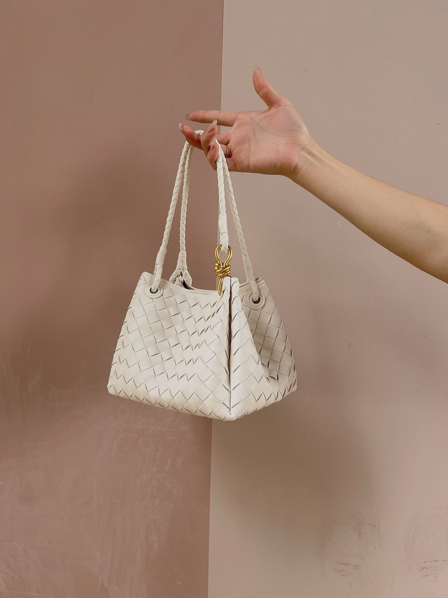 Women's Leather Weave Parachute High-grade Commuter Bags