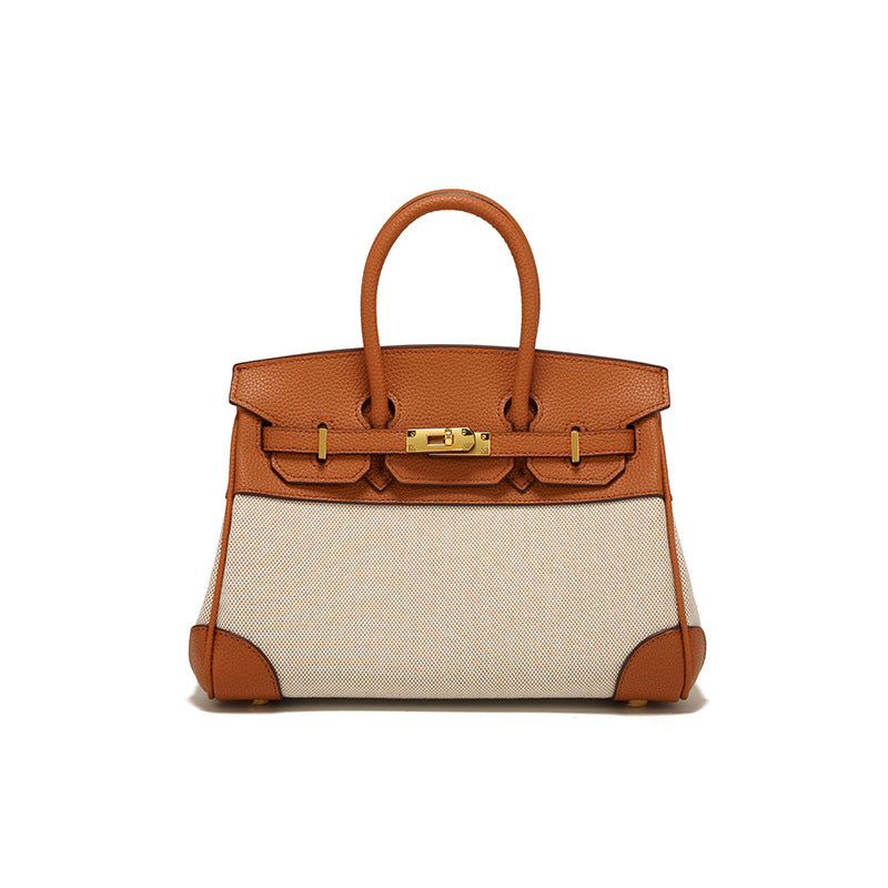 Women's Canvas Patchwork Easy Matching Contrast Color Handbags