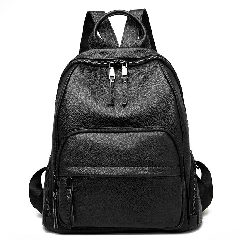 Women's Leather Fashionable First Layer Cowhide Large Backpacks