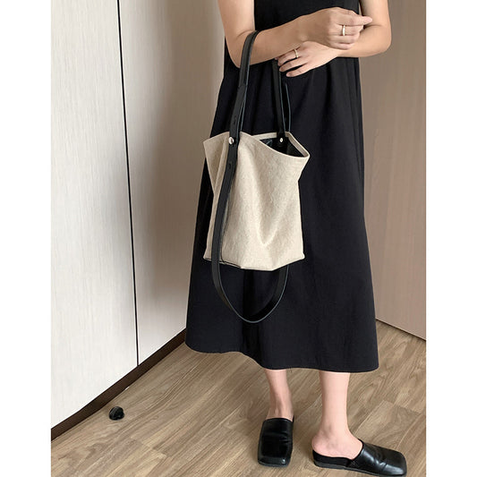 Women's Style Niche Linen Canvas Large Capacity Shoulder Bags