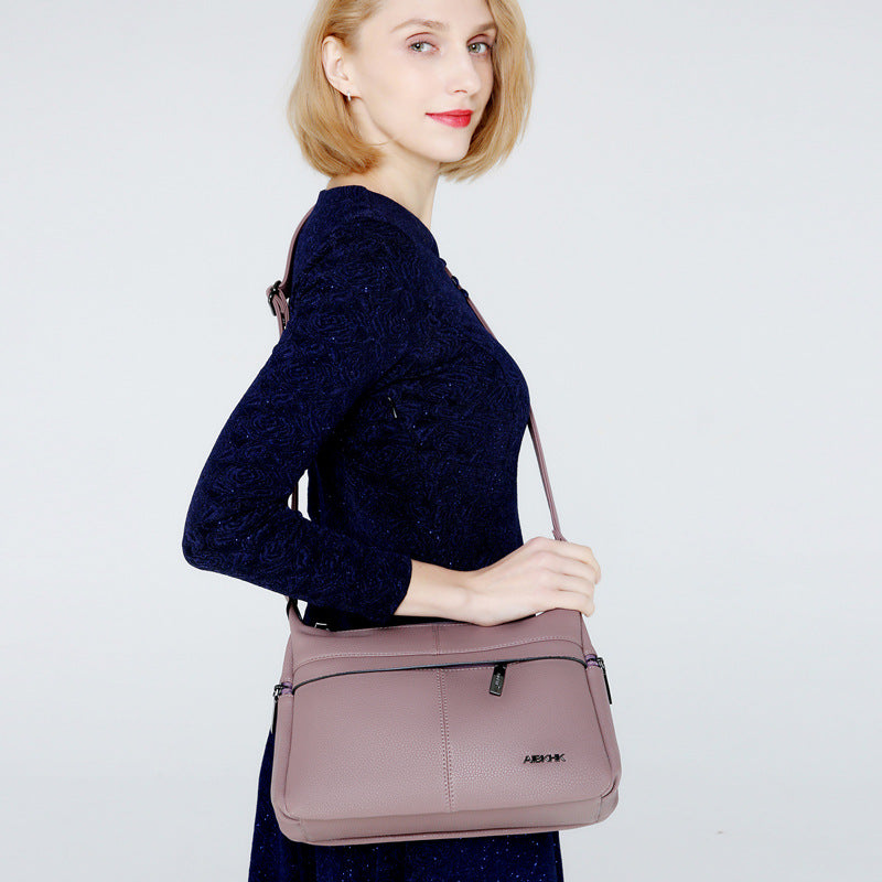 Women's Soft Leather Large Capacity Mom Crossbody Bags