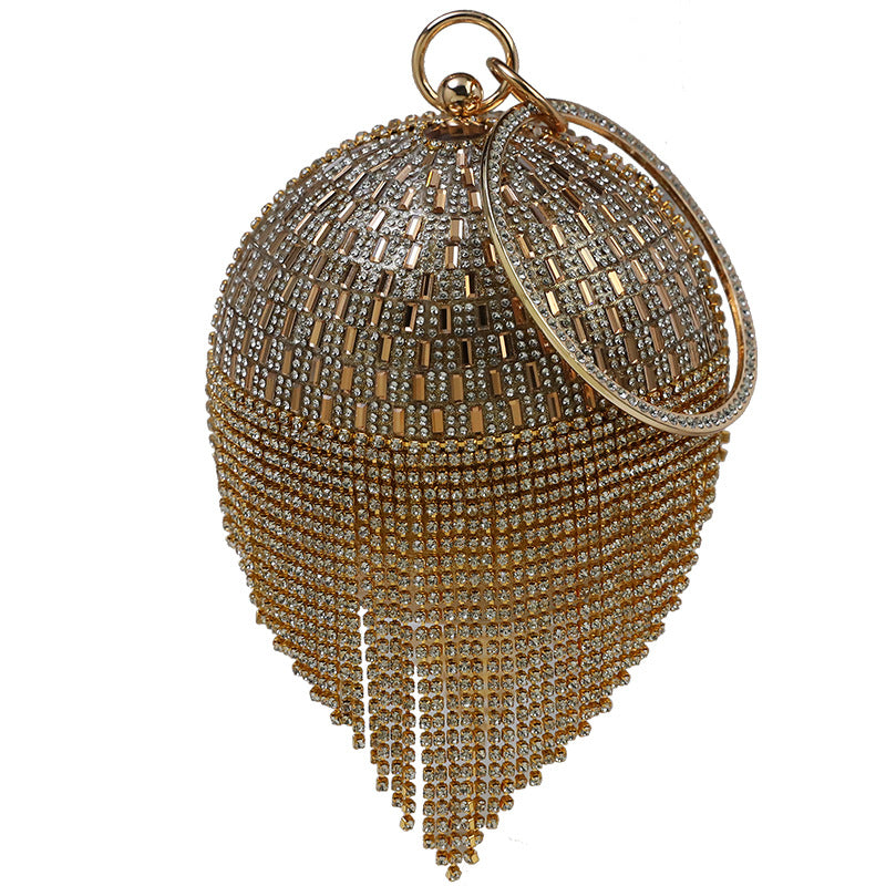 Women's Spherical Diamond Banquet Clutch Formal Dress Evening Bags
