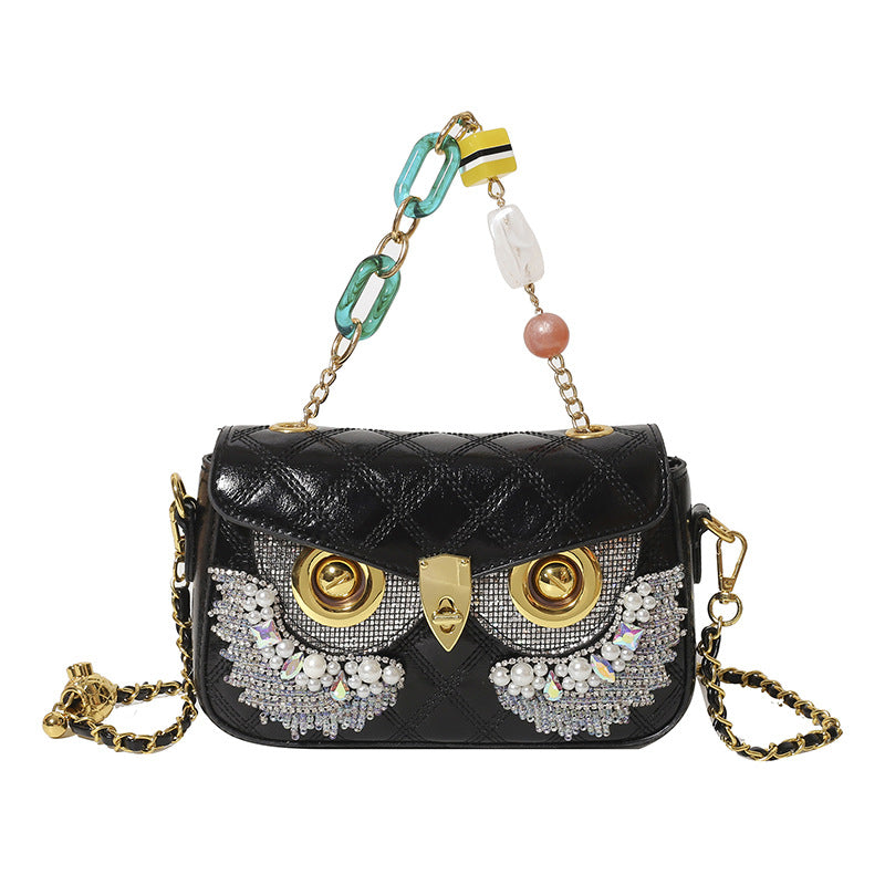 Women's Detachable Light Luxury Owl Mask Shape Shoulder Bags