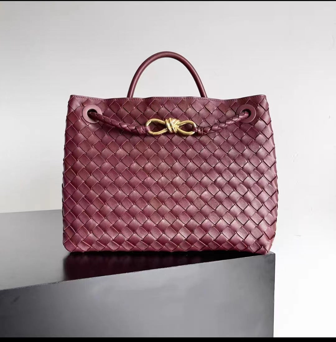 Unique Authentic Leather Weave Versatile Large Shoulder Bags