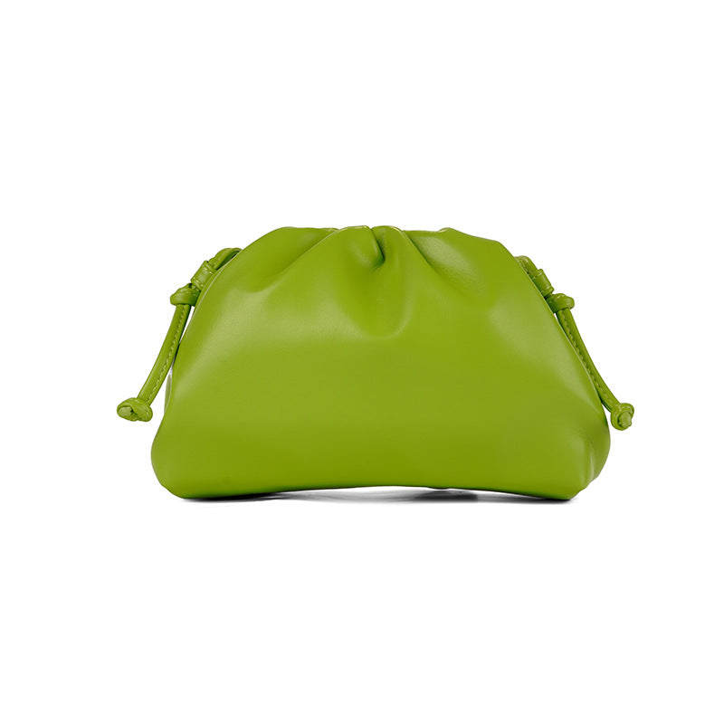 Korean Style Solid Color Soft Leather Clutch Shoulder Bags