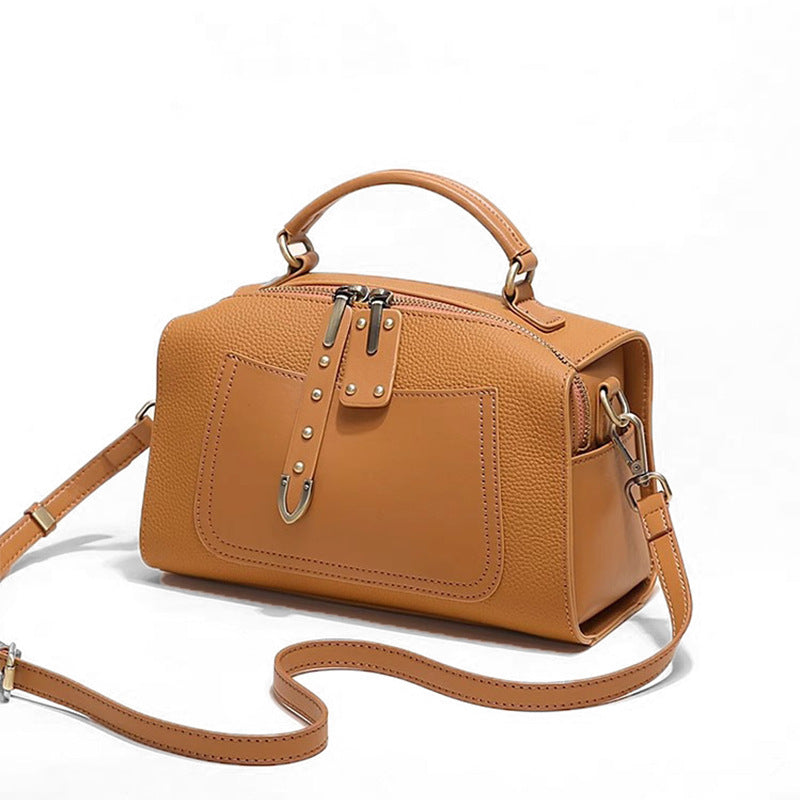 Women's Cowhide Genuine Leather Niche High-grade Feeling Shoulder Bags