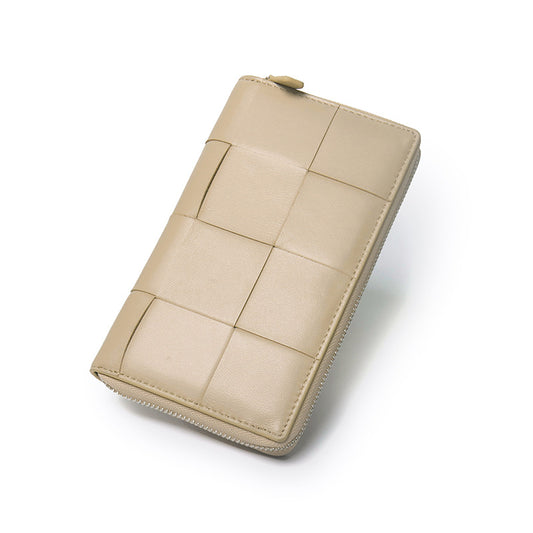 Women's Long Genuine Leather Large Capacity Sheepskin Ladies Wallets