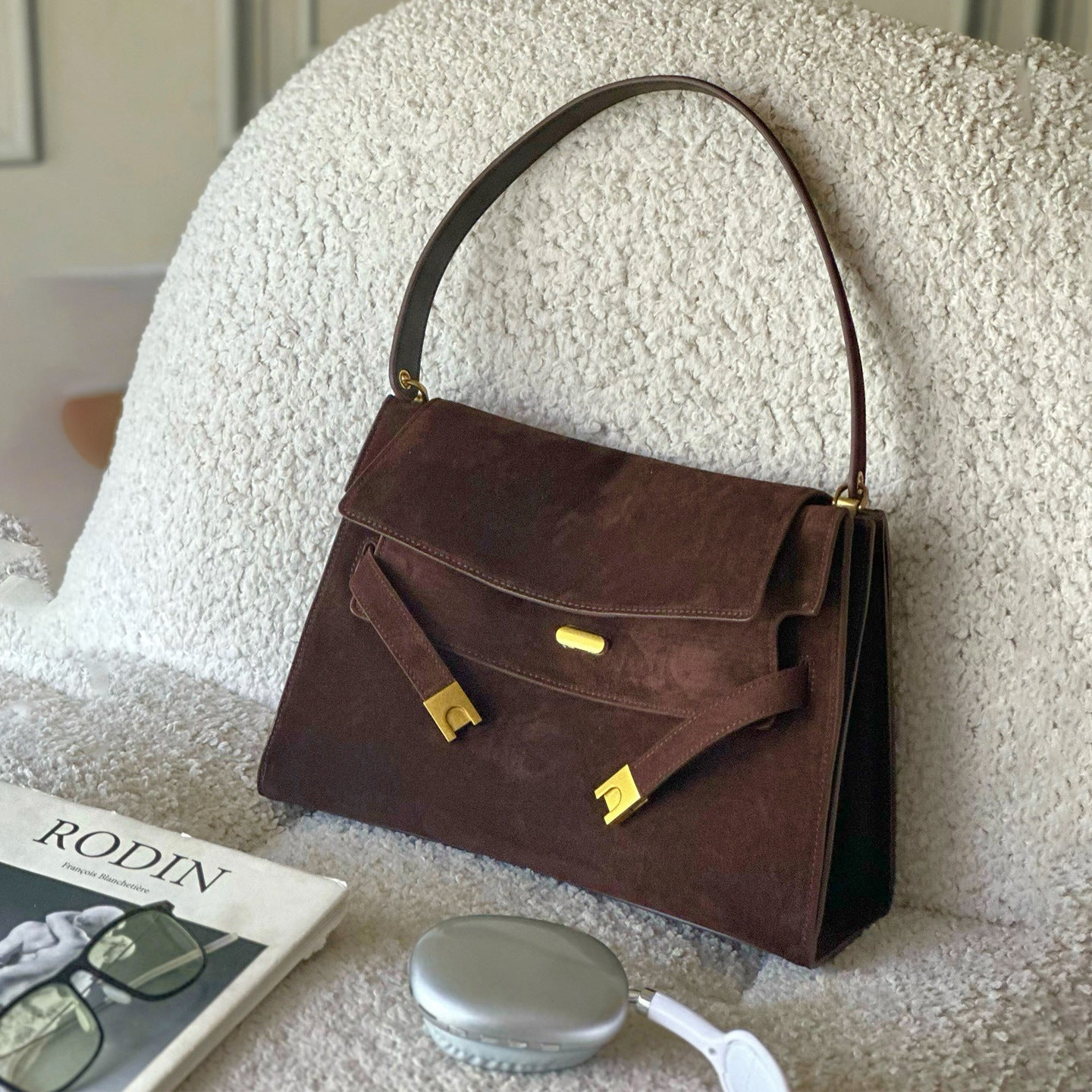 Women's High-grade Suede Large Capacity Commuter Kelly Shoulder Bags