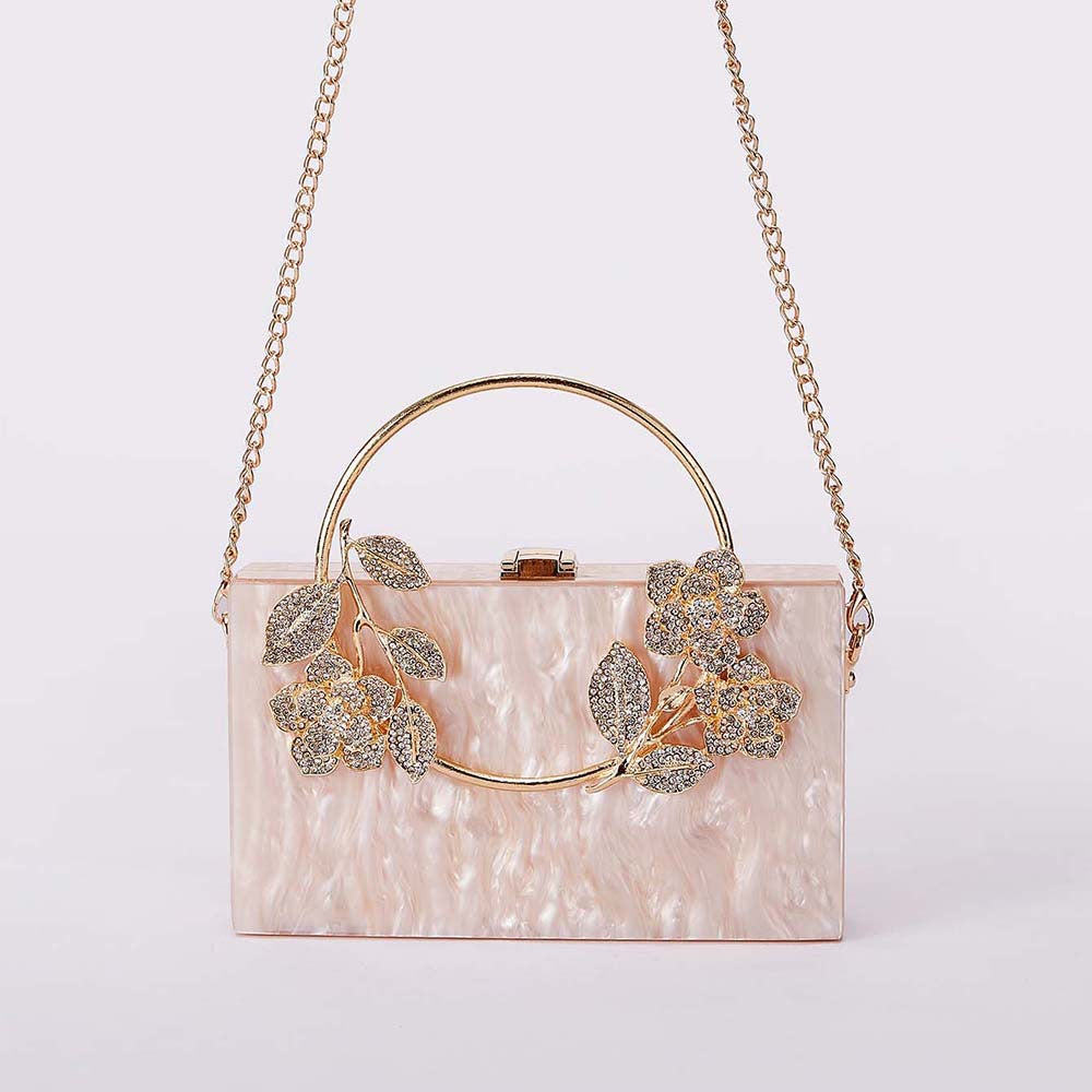 Lady's Flower Acrylic Wedding Banquet Clutch Evening Bags