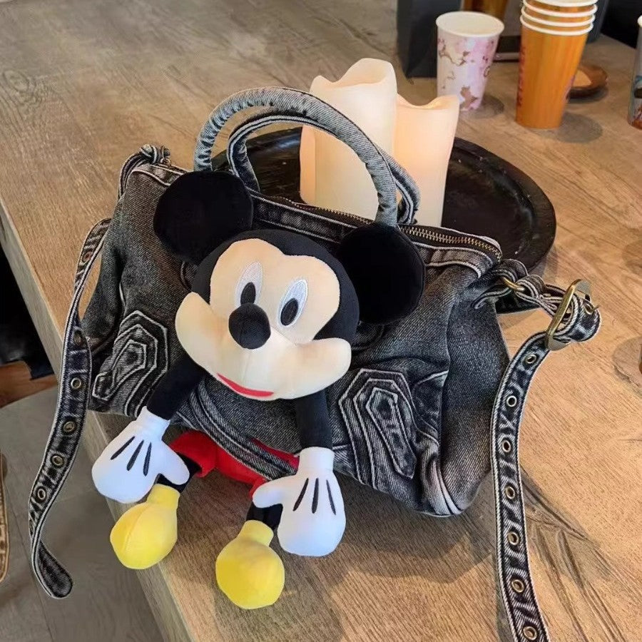 Women's For Worn Looking Washed-out Retro Jeans Crossbody Bags