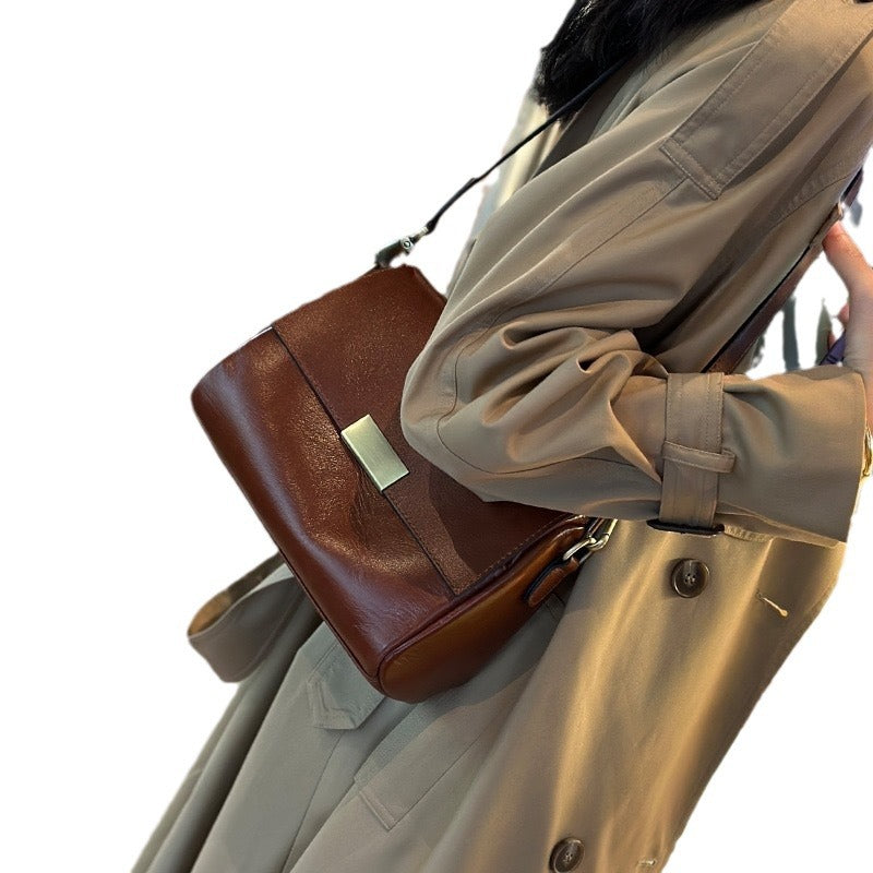 Women's Genuine Leather Plant Cow Retro Fashion Crossbody Bags