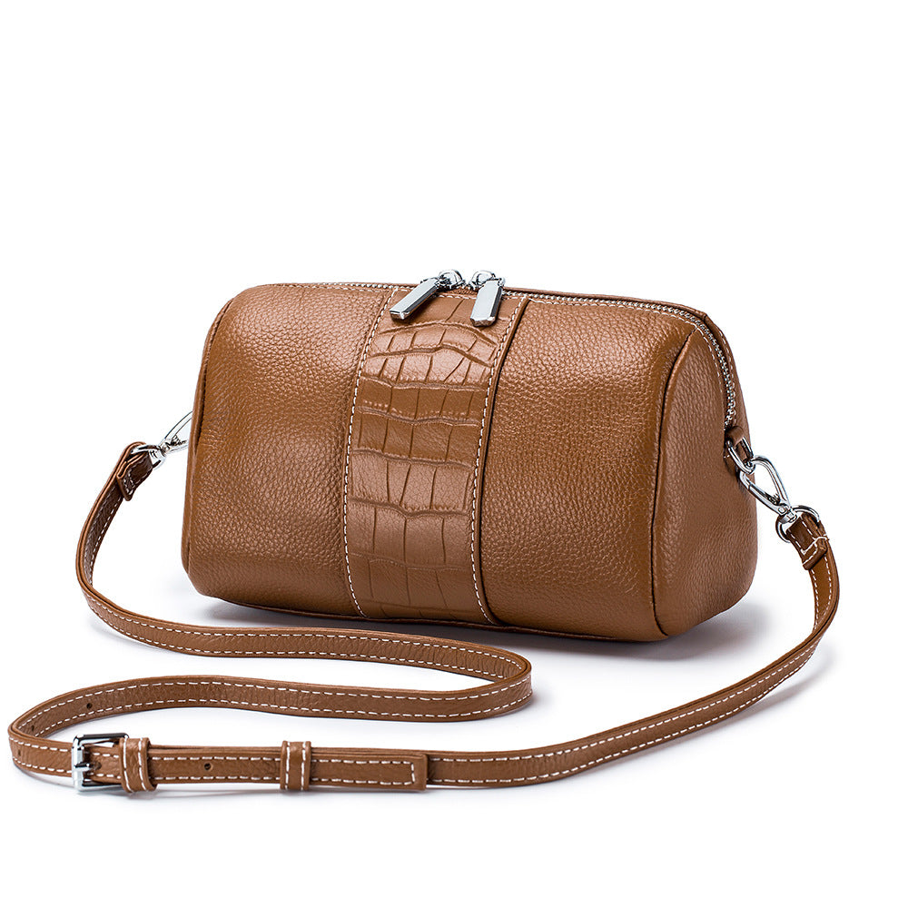 Women's Fashion First Layer Cowhide Boston Niche Bags