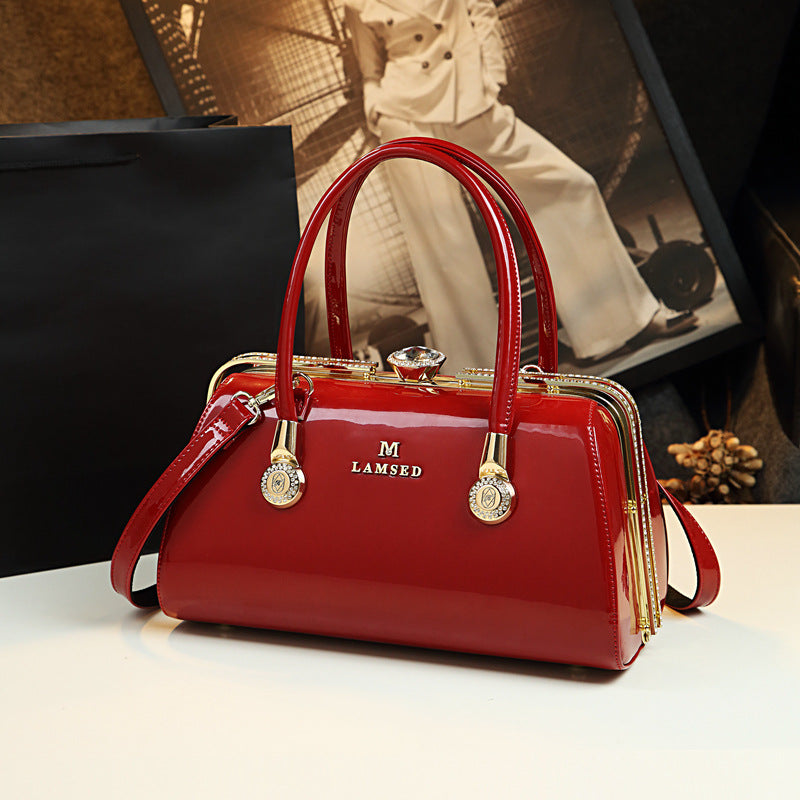 Women's Patent Leather Mother Bright Large Capacity Handbags