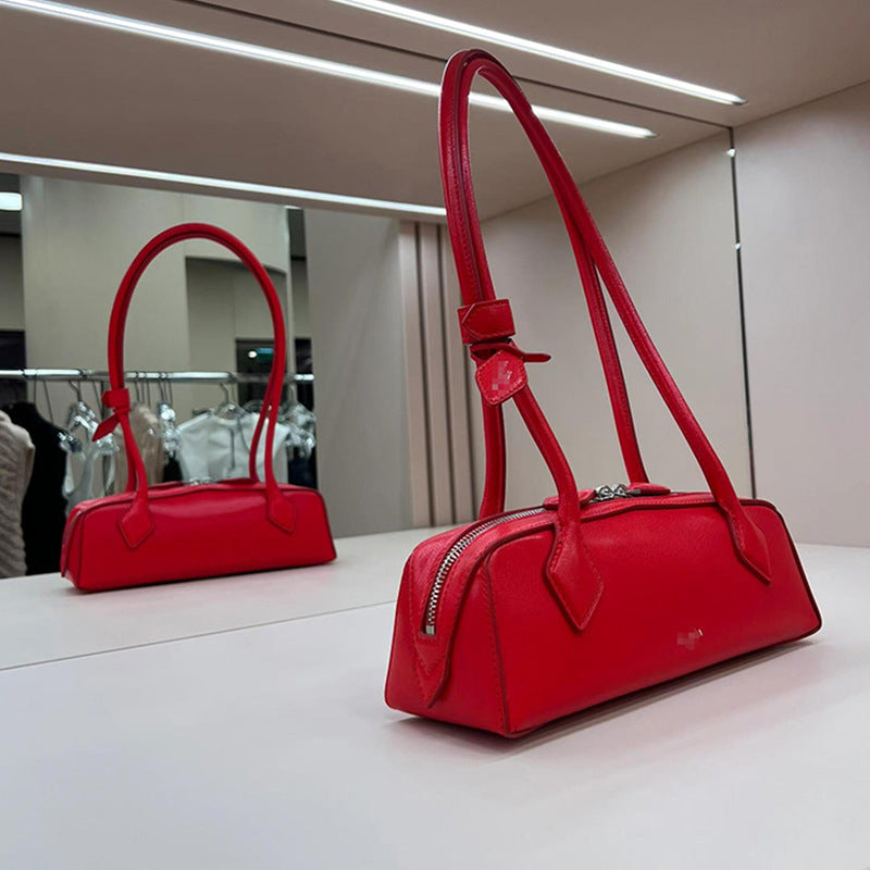 Women's Minority Sausage Vintage Underarm Baguette Leather Backpacks