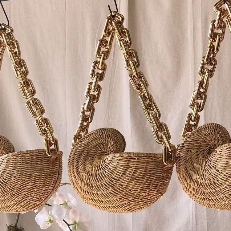 Rattan Conch Hand-woven Shell Retro Trendy Handbags