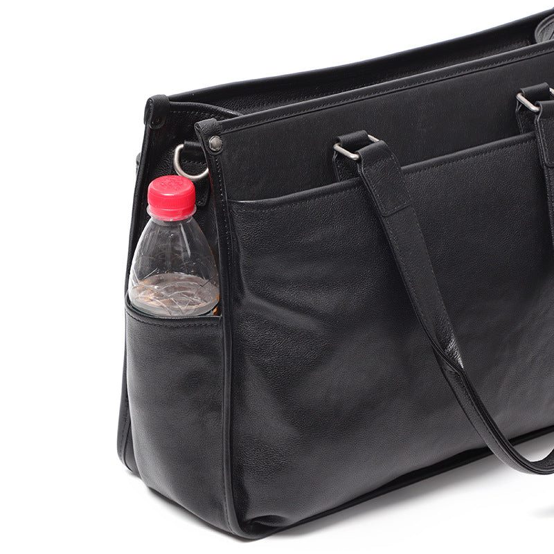 Men's Vegetable Tanned Leather Cowhide Large One Men's Handbags