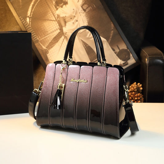 Women's Color Contrast Patchwork Personalized Elegant Large Capacity Shoulder Bags