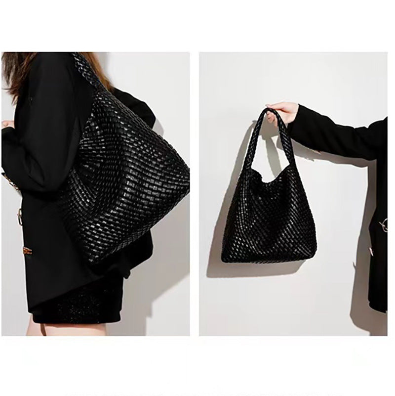 Women's Fashion Design Woven Large Capacity Son Handbags