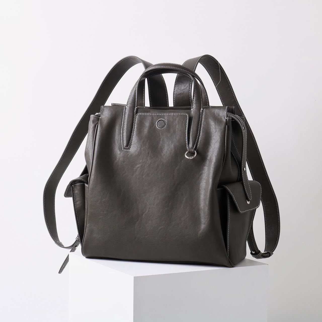 Women's Crystal Vegetable Tanning Leather Large Capacity Backpacks