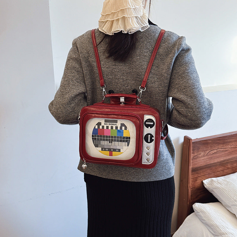 Women's Cartoon Large Capacity Retro Tv Shoulder Bags