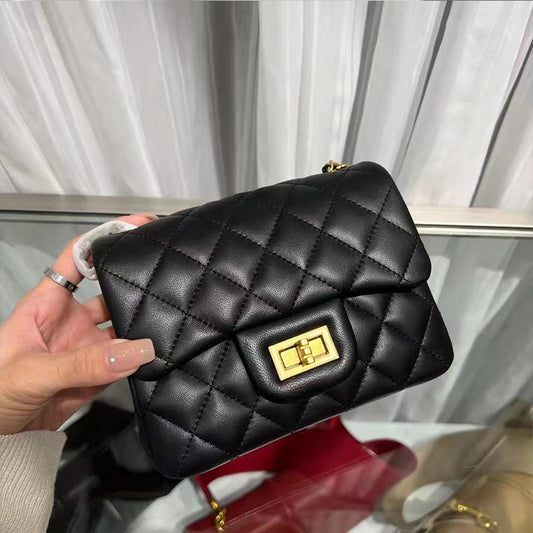 Genuine Leather Sheepskin Black Golden Balls Bags