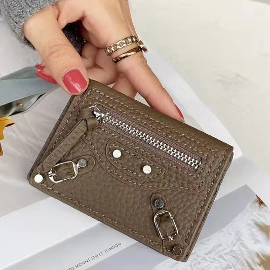 Women's Trend Short Thin Soft Leather Clamp Ladies Wallets