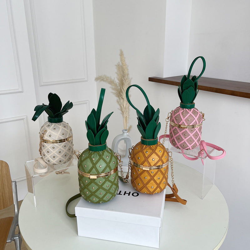 Popular Portable Pineapple Personalized Design Fresh Shoulder Bags