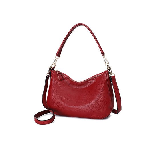 Women's Genuine Leather Underarm Fashion Layer Cowhide Bags