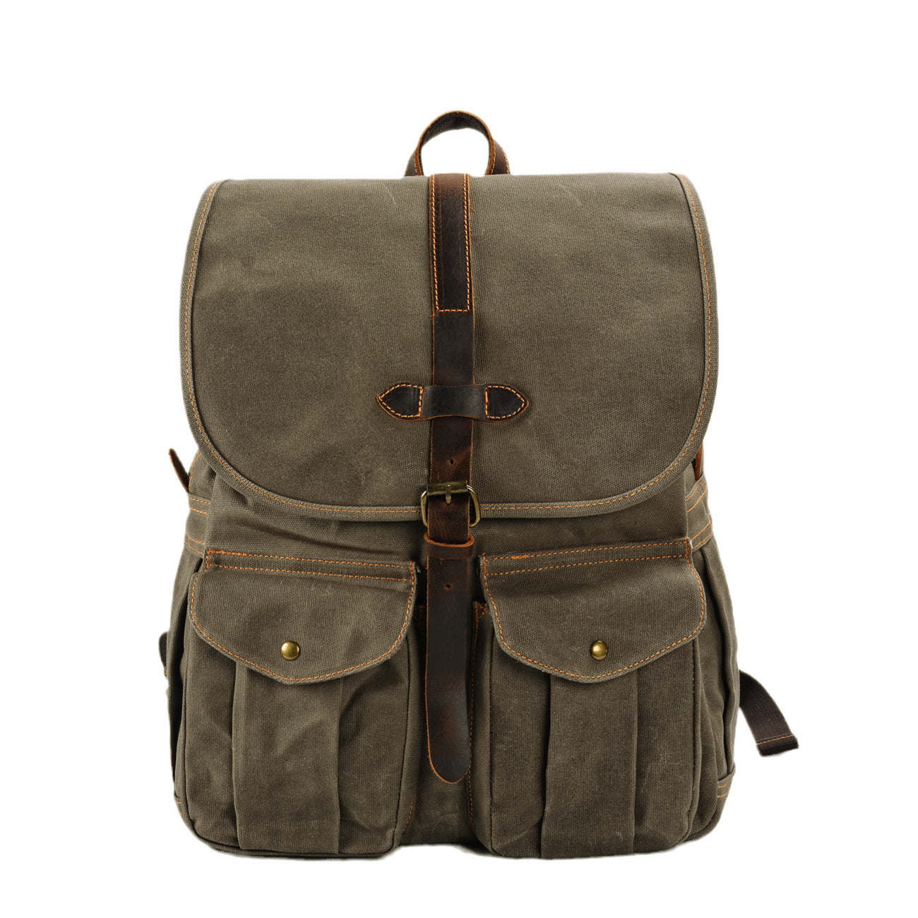 Men's Wax Canvas Camping Hiking Waterproof Rucksack Bags