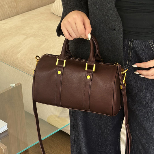Women's Leather Vintage Light Luxury Western Style Handbags