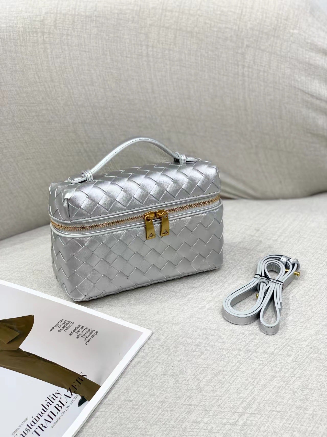 Leather Hand-woven Vintage Weave Lunch Box Backpacks