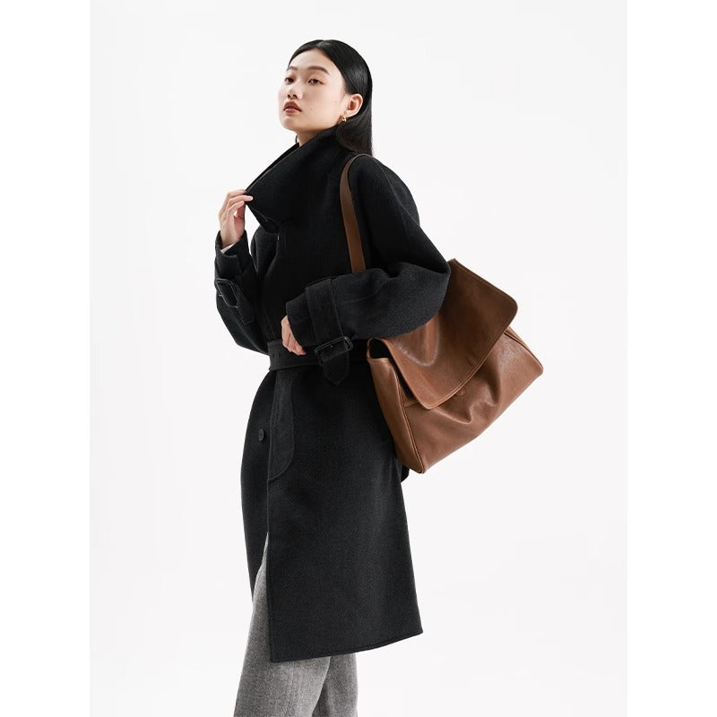 Women's Tanned Leather Cowhide Flip Vintage Soft Crossbody Bags