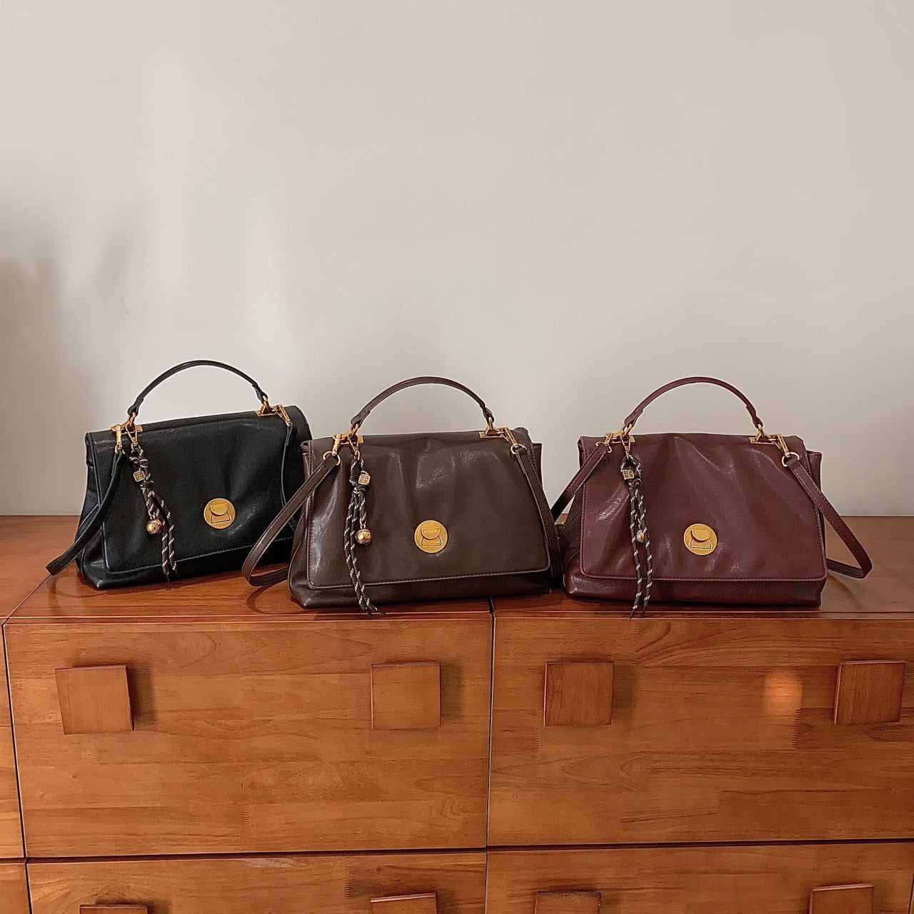 Handmade College Style Retro Art Large Shoulder Bags