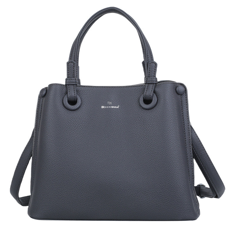 Beautiful Graceful Women's Russian Leather Commute Bucket Bags