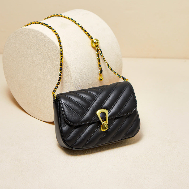 Women's Pretty Leather Packet Chain Fashion Shoulder Bags