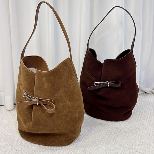 Layer Frosted Cowhide Underarm Large Capacity Commuter Portable Shoulder Bags