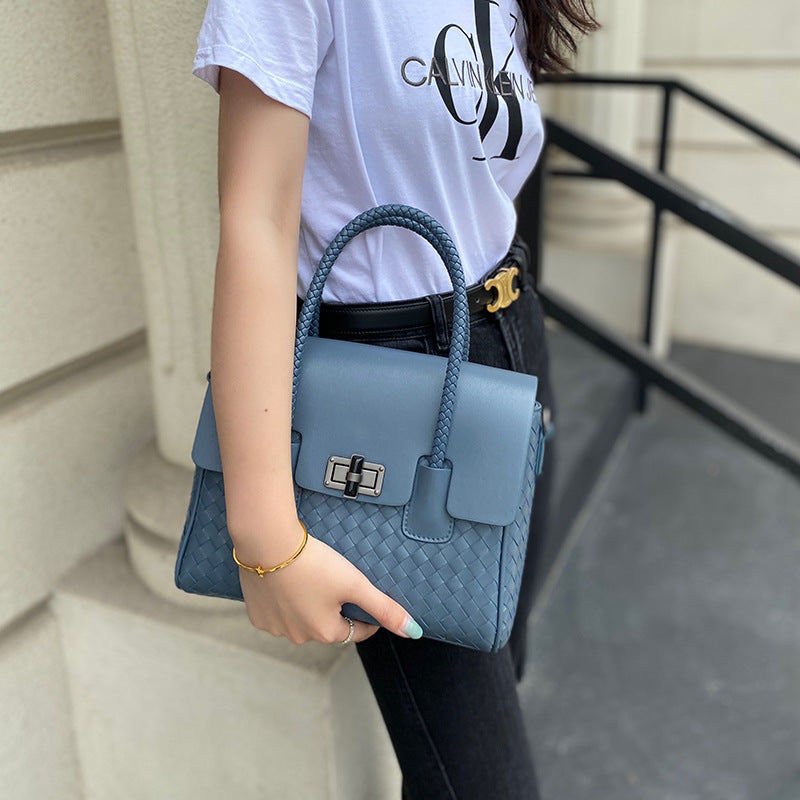 Women's Business Sheepskin Fashion Leather Large Capacity Shoulder Bags