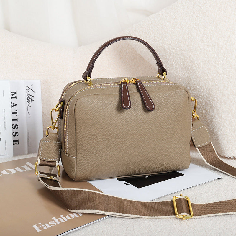 Women's First Layer Leather Pillow Genuine Boston Crossbody Bags