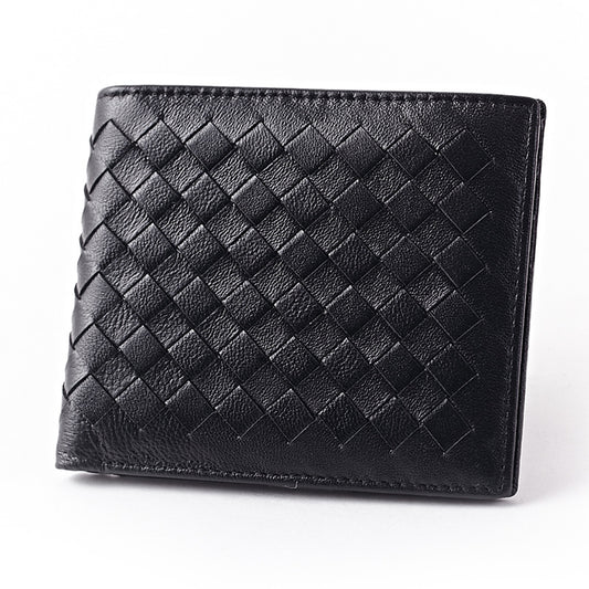 Men's Hand-woven Short Long Genuine Leather Classic Business Men's Wallets