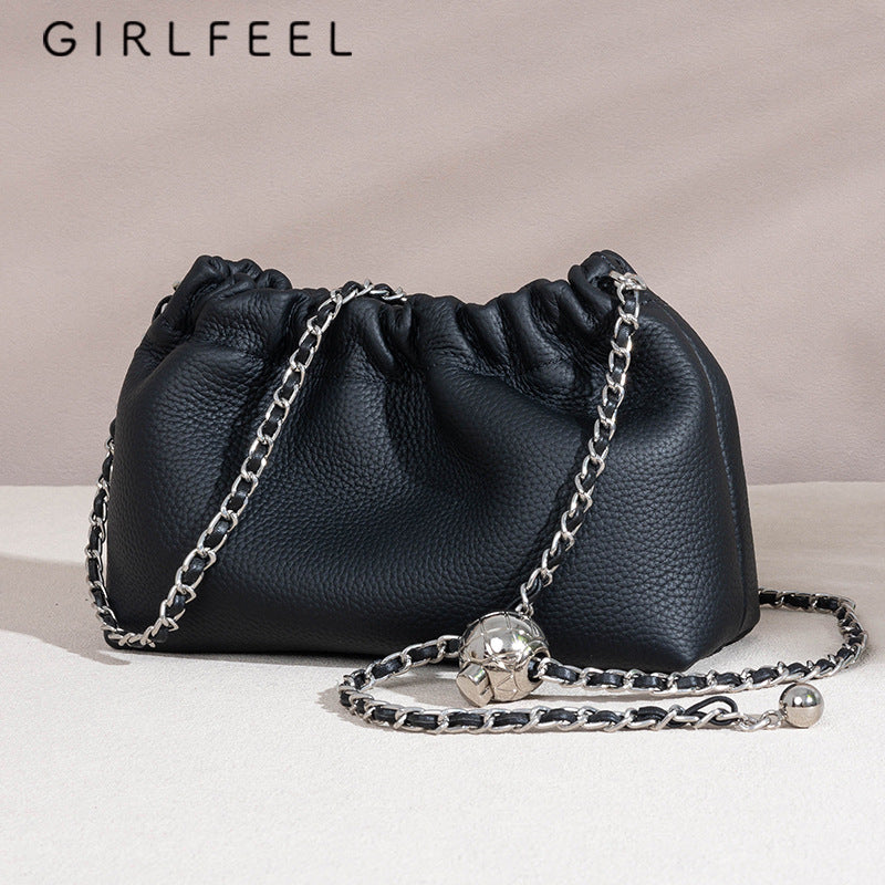Sales Female Fashion Niche Pleated Cloud Crossbody Bags