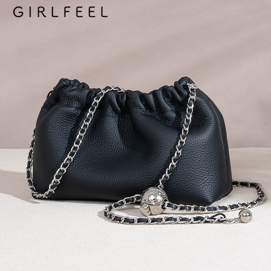 Sales Female Fashion Niche Pleated Cloud Crossbody Bags