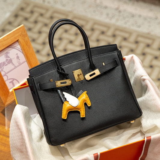 Gao Ding Litchi Pattern First Layer Handbags