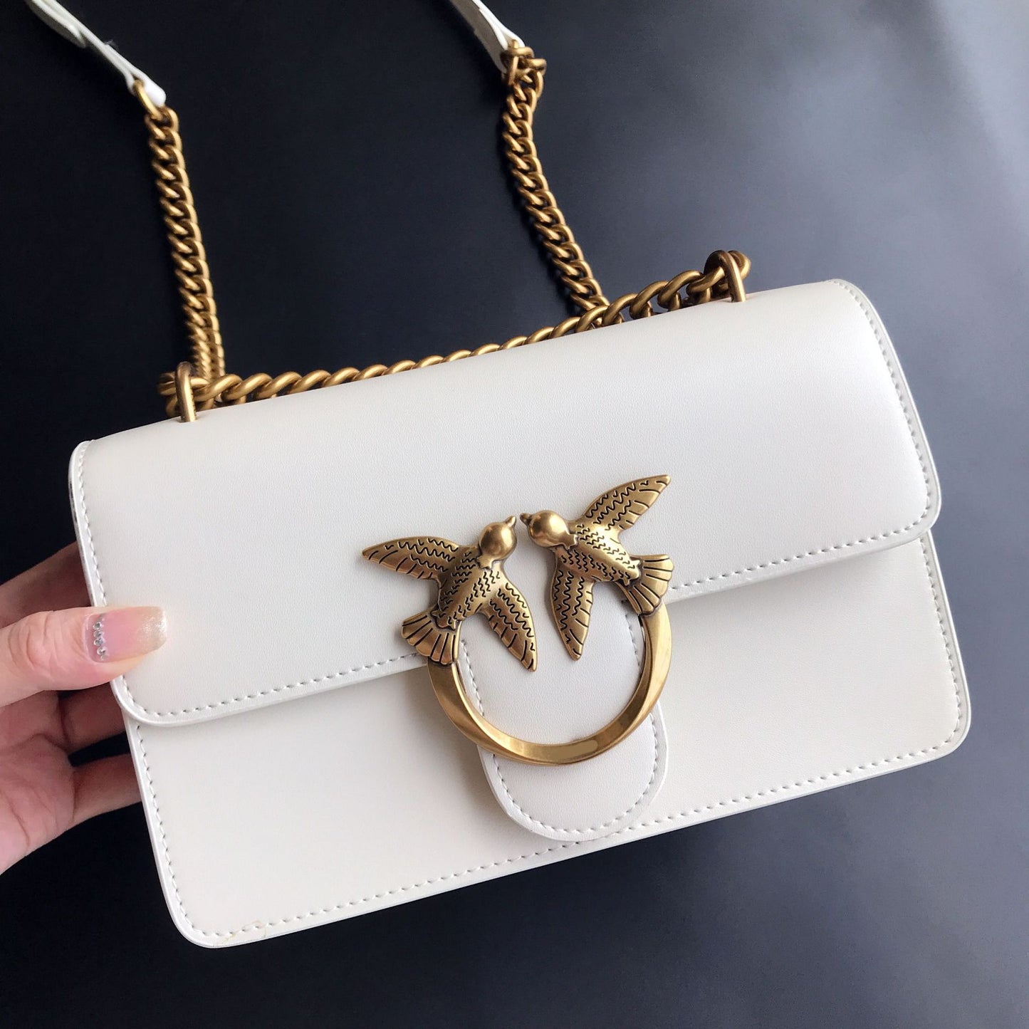 Genuine Leather Swallow Wine God Chain Shoulder Bags