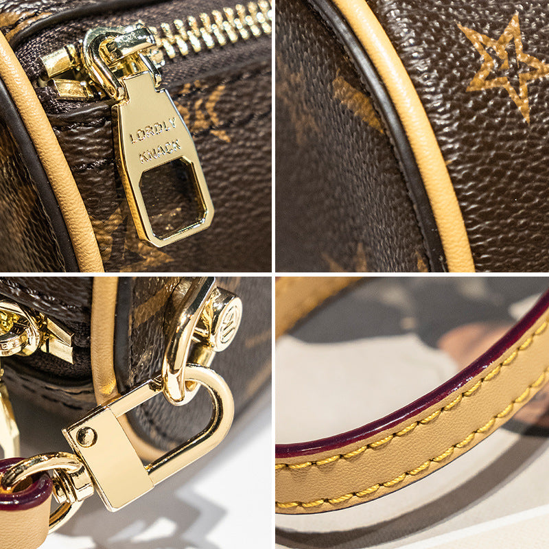 Women's Genuine Leather Printed Underarm Fashion Pouches Crossbody Bags